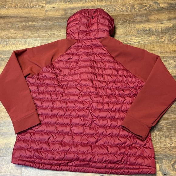 Columbia Rogue Explorer Hybrid Hooded Puffer Jacket Water Resistant Mens XXL Red - Picture 14 of 15